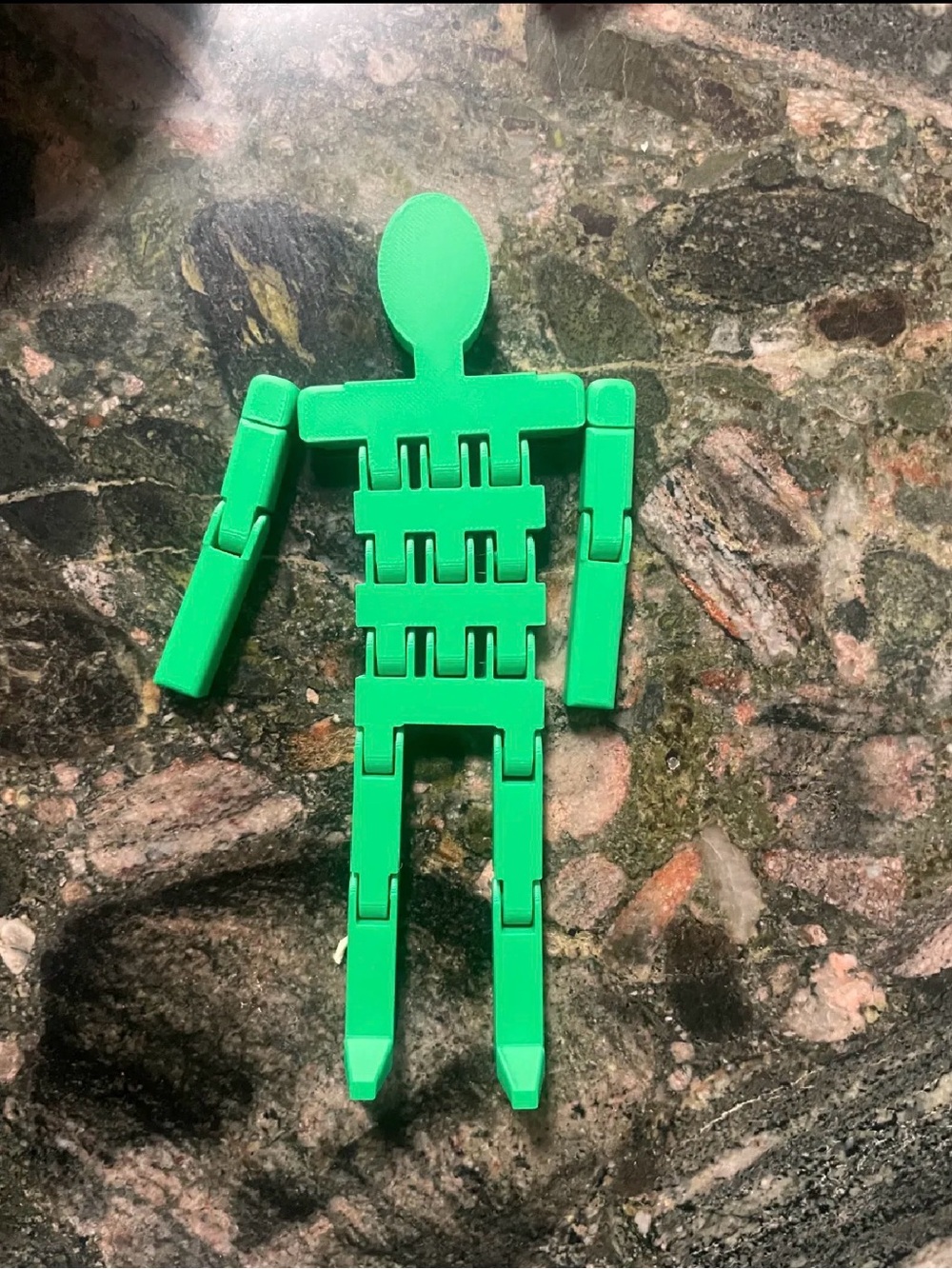 Green Articulated Kids Toy Figure - Flexible Poseable Play Doll